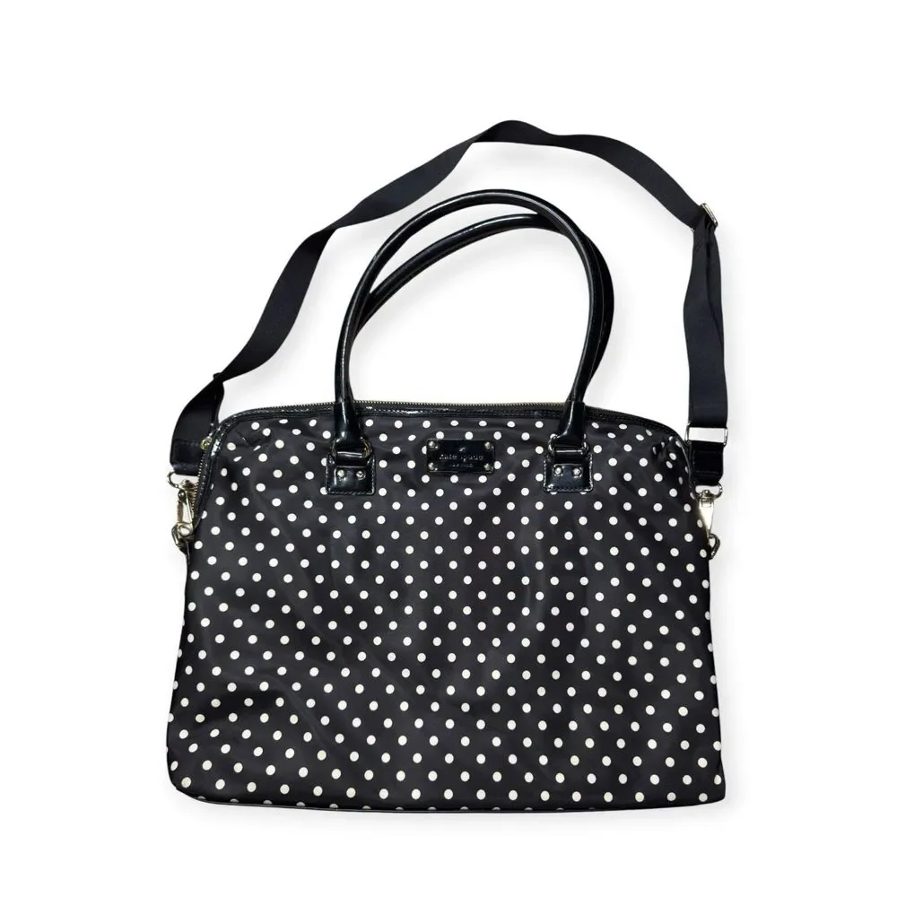 Kate Spade Nylon Calista Laptop Tote Bag Shoulder Bag Travel School Polka Dot